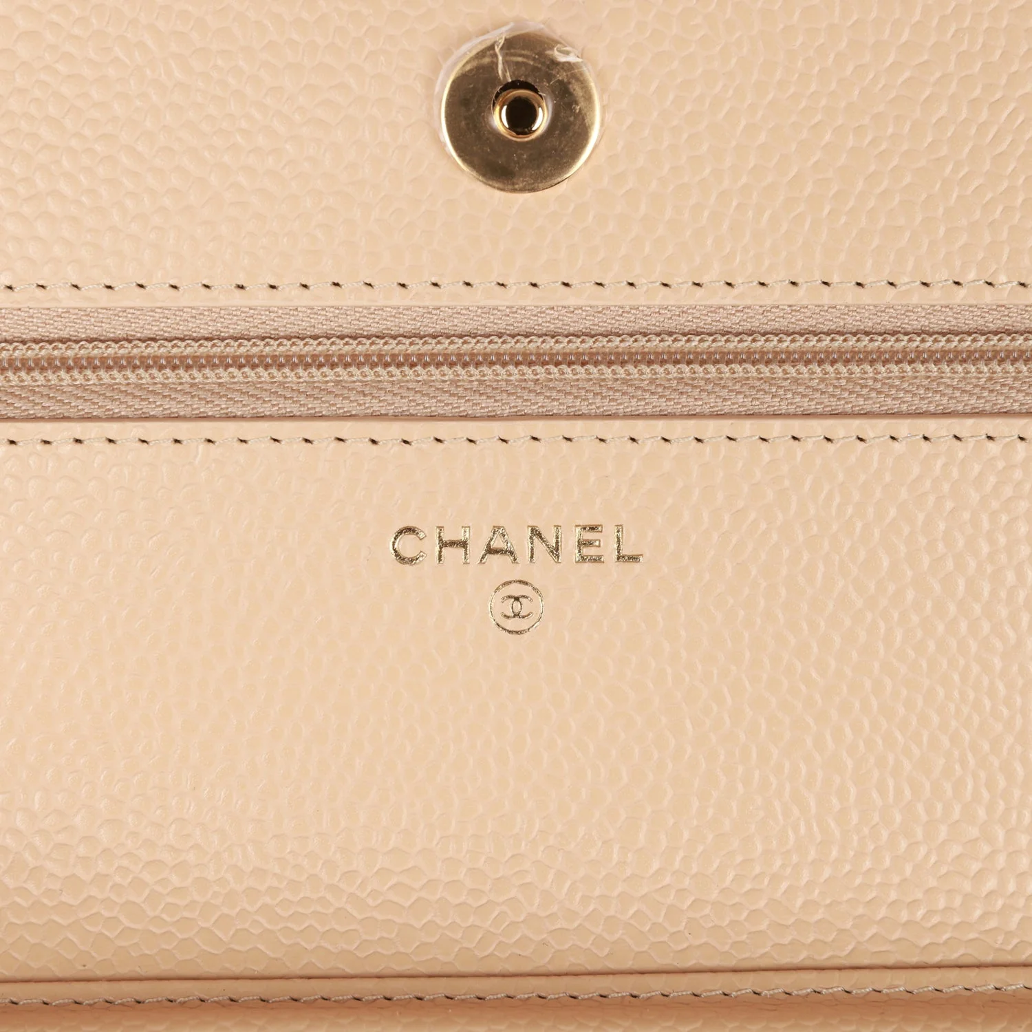 Chanel Wallet on Chain WOC Beige Caviar Gold Hardware