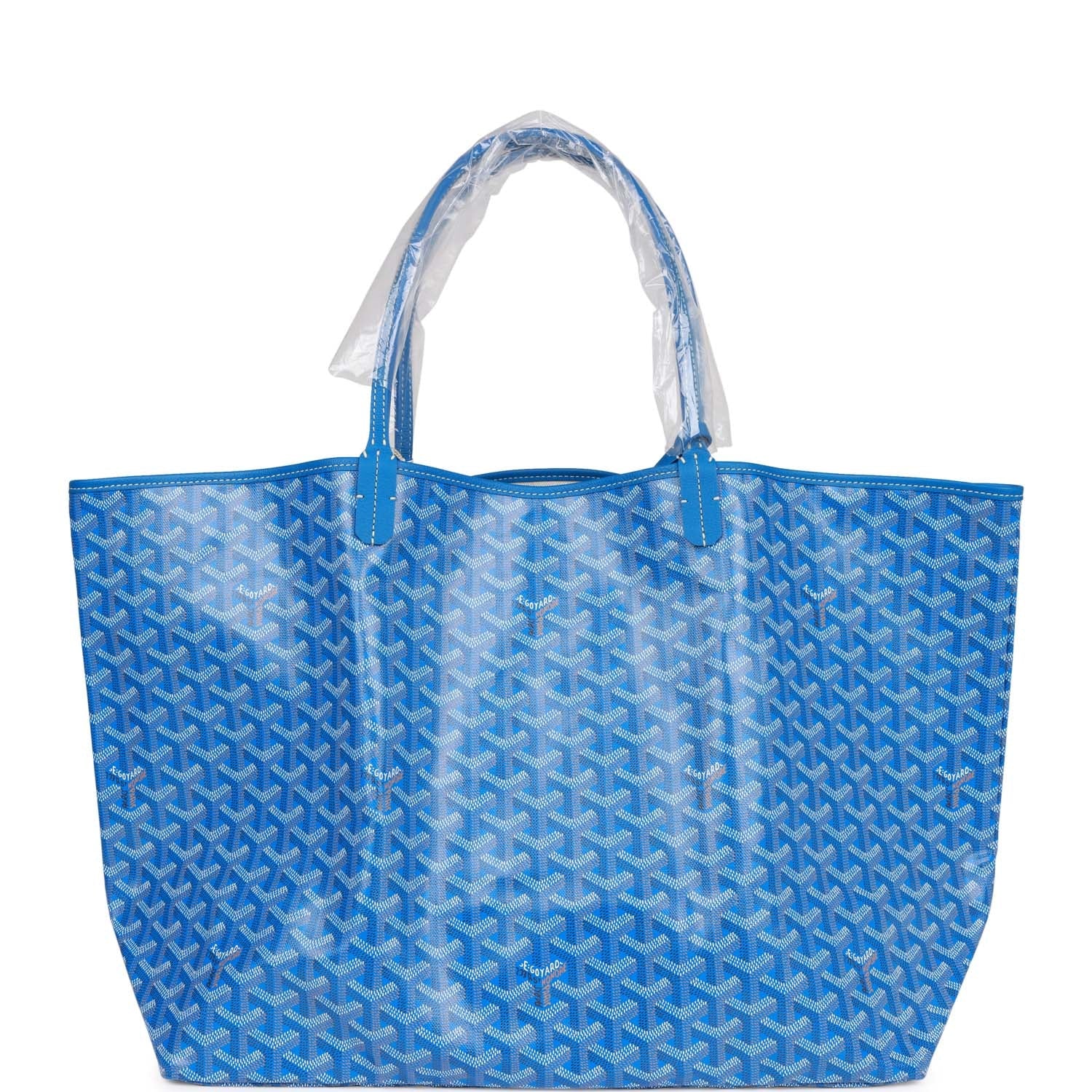 Goyard Goyardine Sky Blue St. Louis GM Tote Bag Silver Hardware
