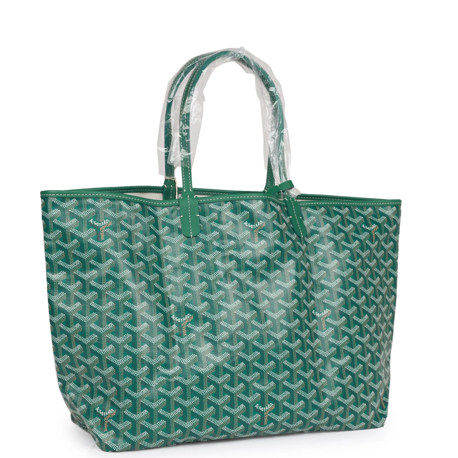 Goyard Goyardine Green St. Louis PM Tote Bag Silver Hardware