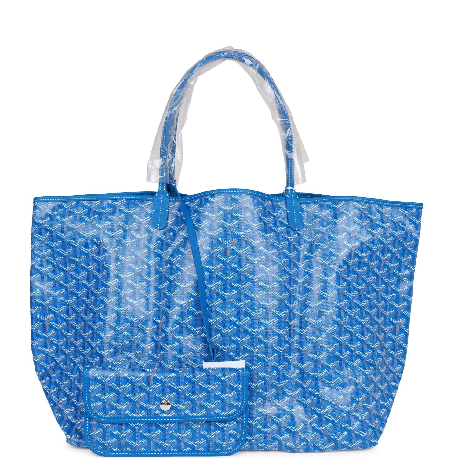 Goyard Goyardine Sky Blue St. Louis GM Tote Bag Silver Hardware