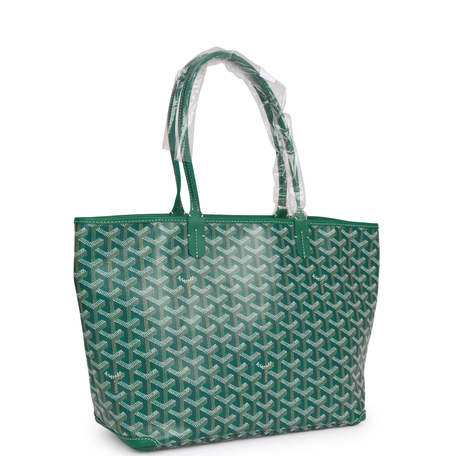 Goyard Goyardine Green Artois PM Tote Bag Silver Hardware