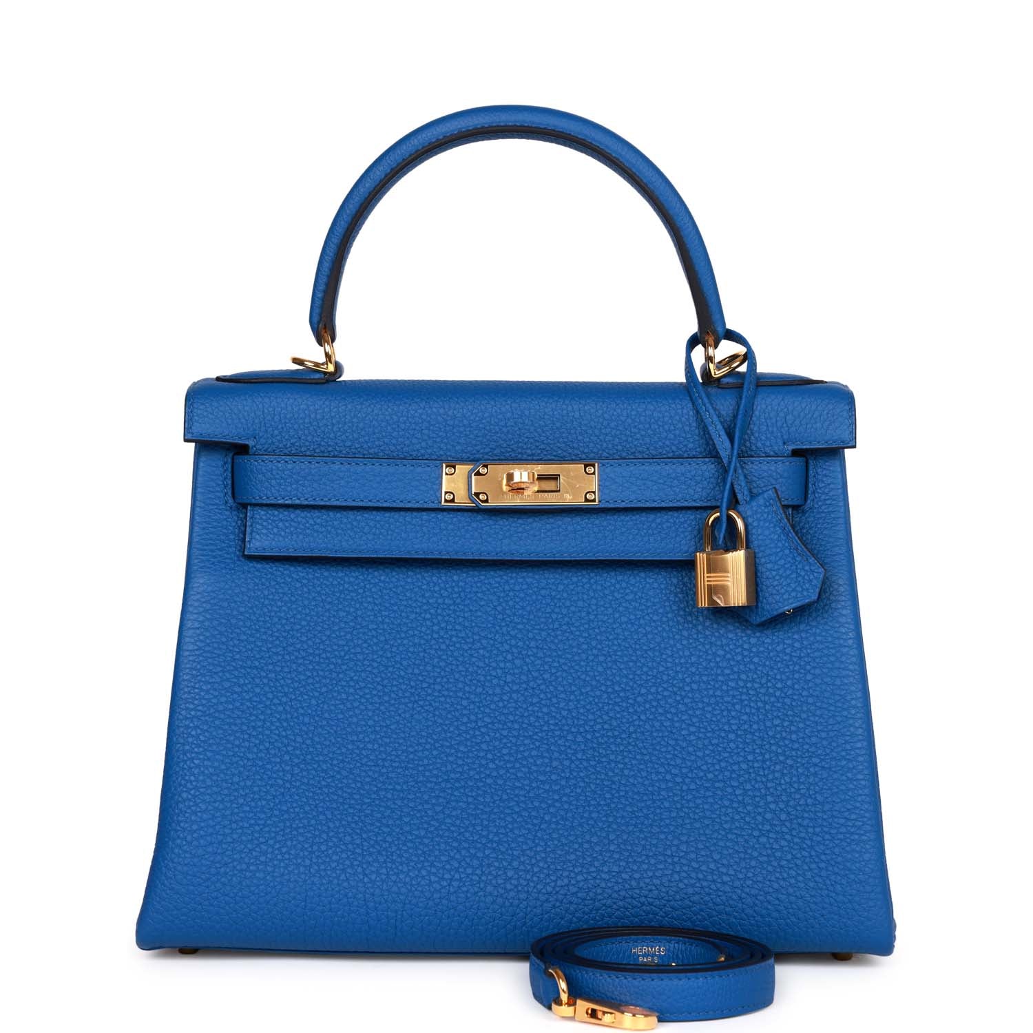 Hermes Kelly Retourne 28 Bleu France Togo Gold Hardware