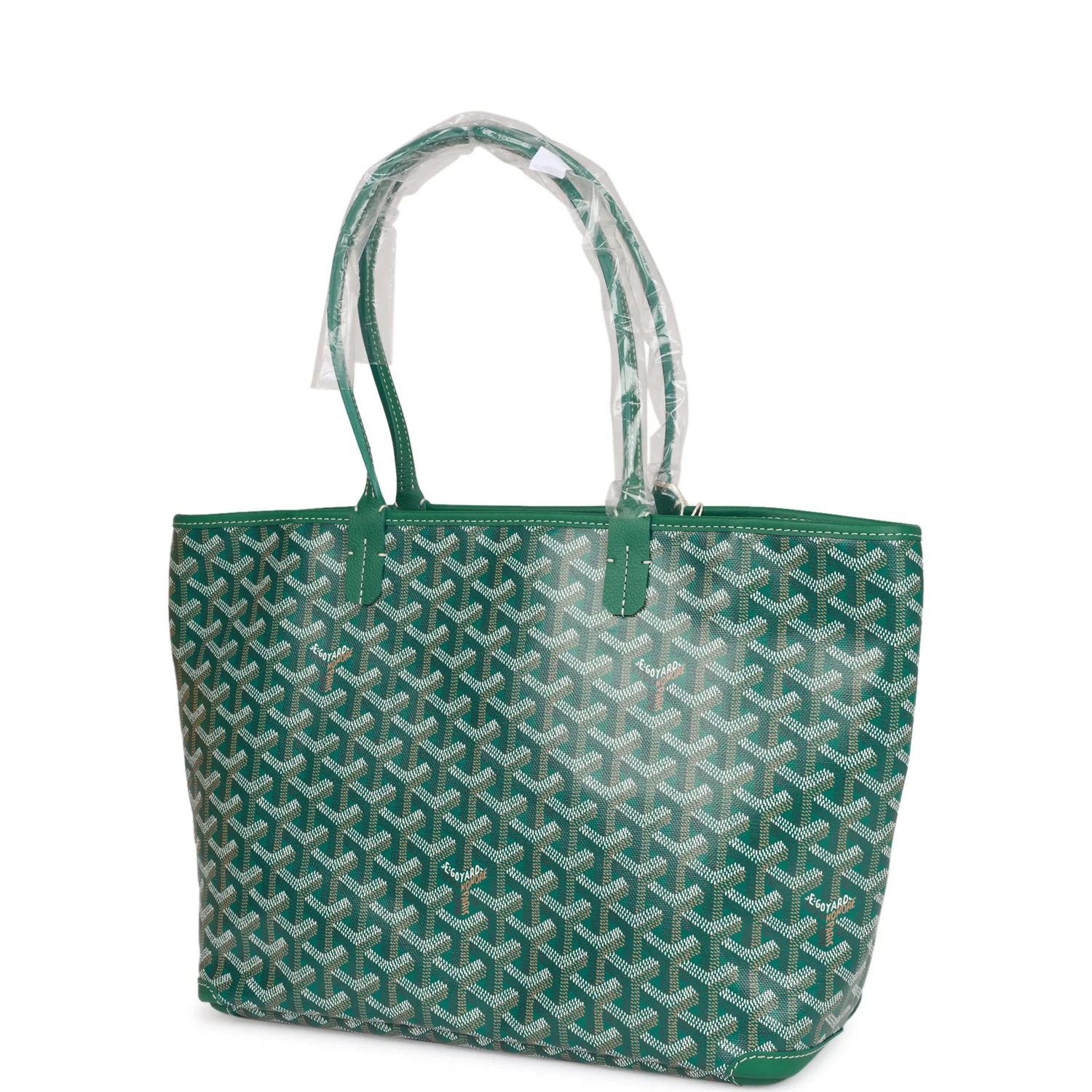Goyard Goyardine Green Artois PM Tote Bag Silver Hardware
