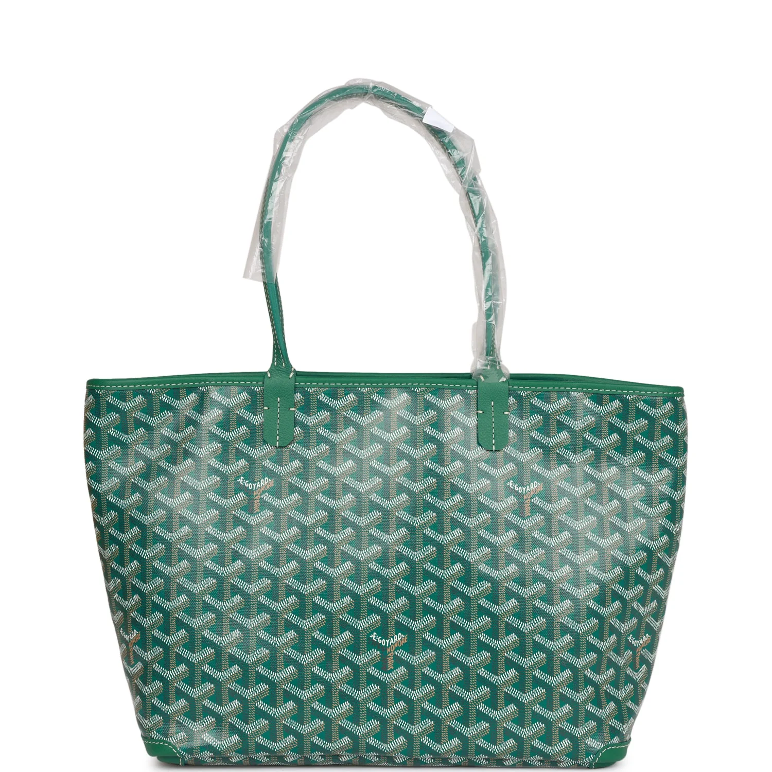 Goyard Goyardine Green Artois PM Tote Bag Silver Hardware
