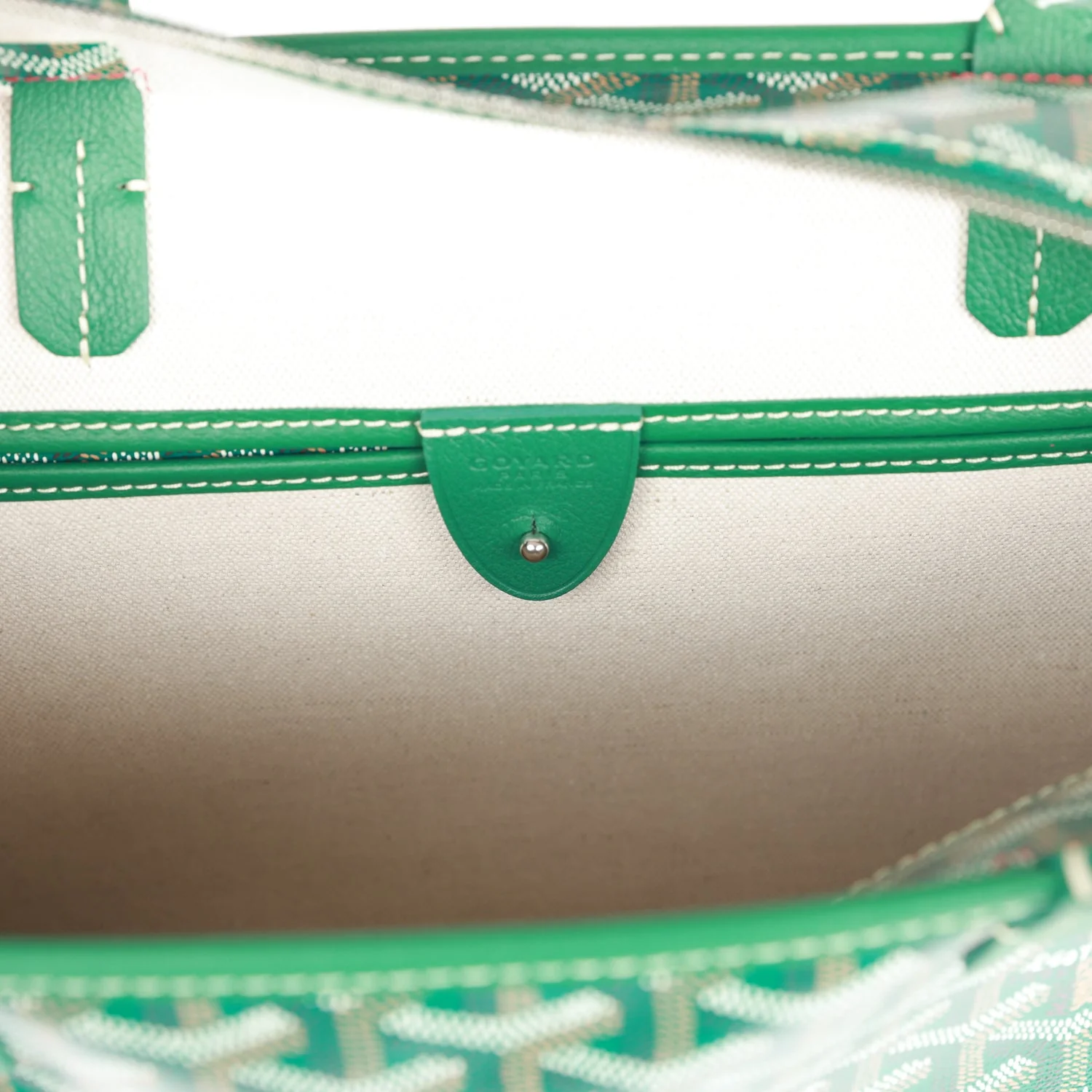 Goyard Goyardine Green Artois PM Tote Bag Silver Hardware