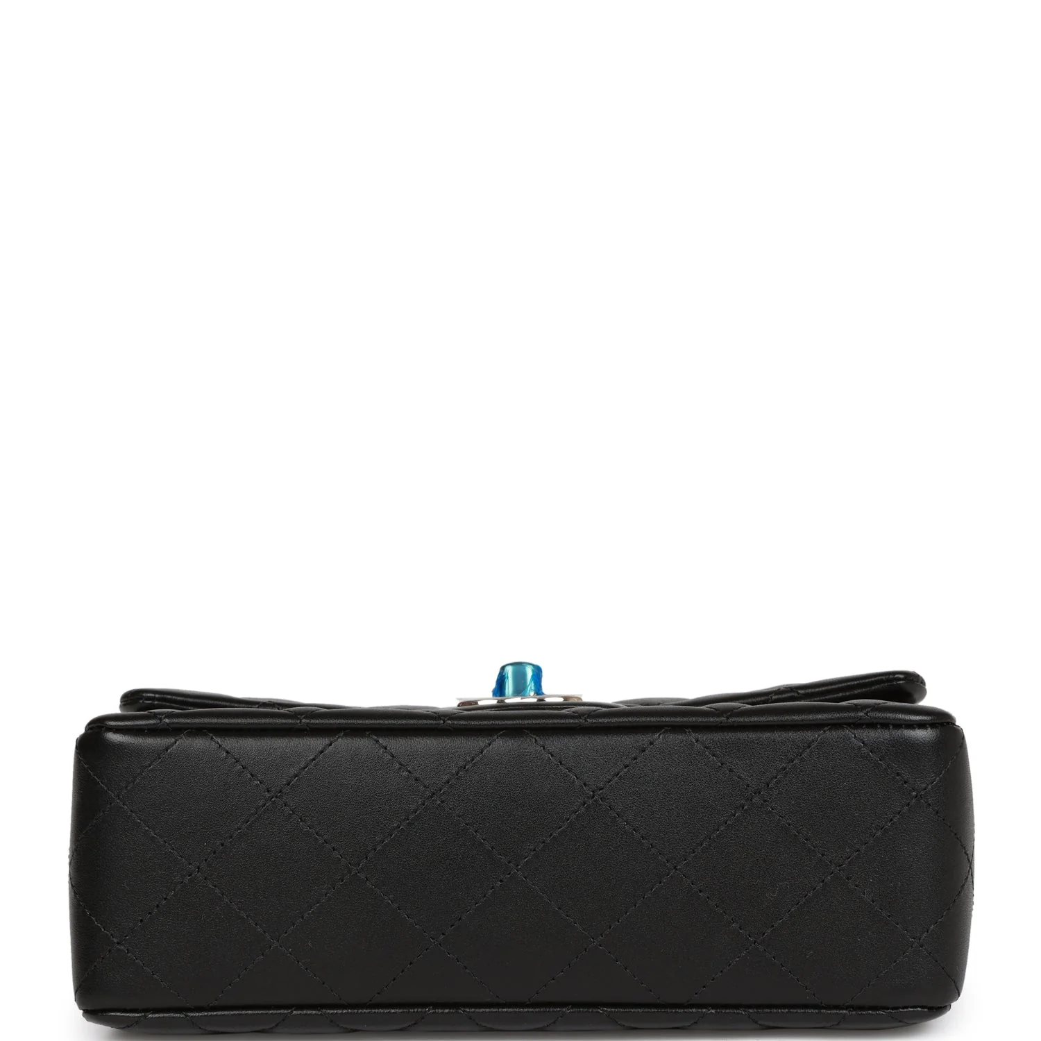 Chanel Mini Rectangular Flap Bag Black Lambskin Light Gold Hardware