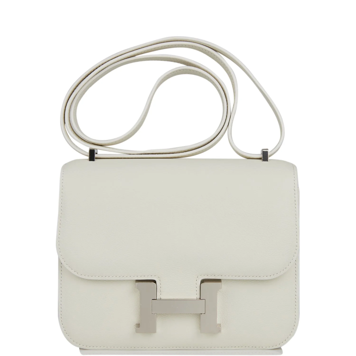 Hermes Constance 18 White Evercolor Palladium Hardware