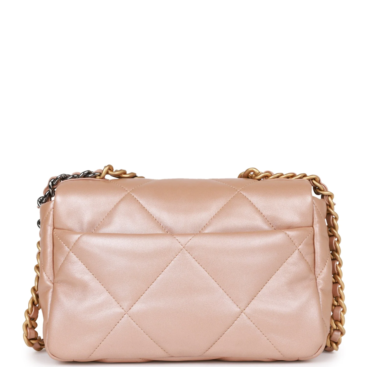 Chanel Medium 19 Flap Bag Beige Iridescent Calfskin Mixed Hardware