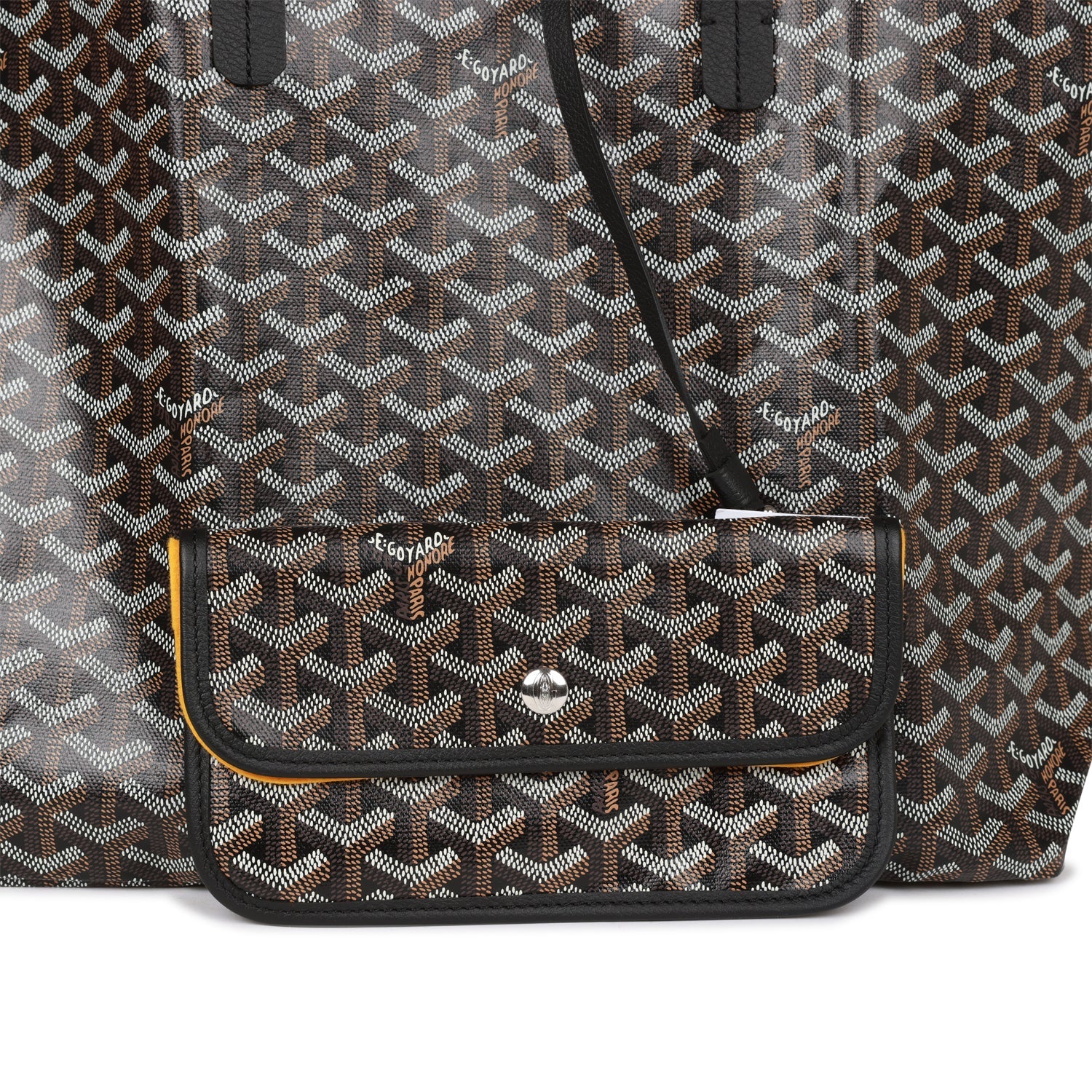 Goyard Goyardine Black St. Louis PM Tote Bag Palladium Hardware