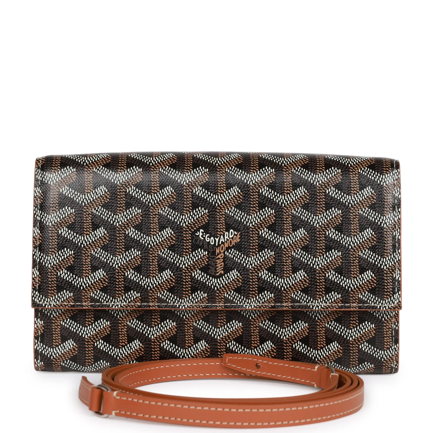 Goyard Goyardine Black Varenne Continental Wallet Bag Silver Hardware