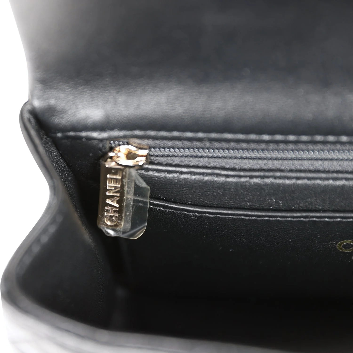 Chanel Mini Rectangular Flap Bag with Top Handle Black Lambskin Light Gold Hardware