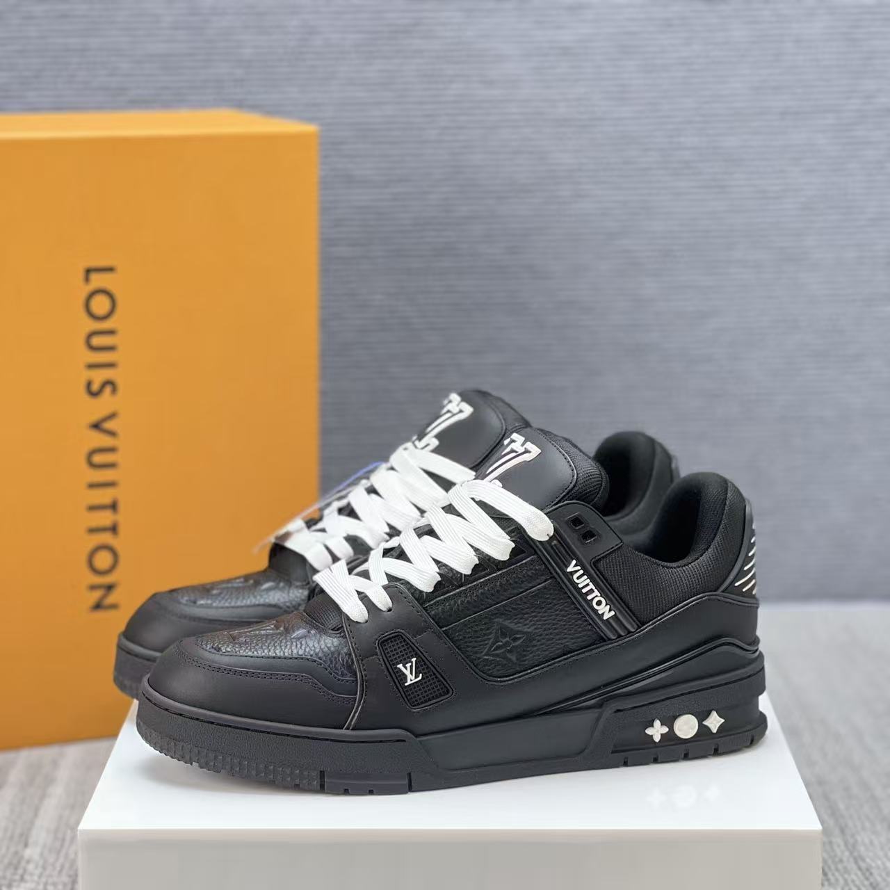 Trainer Black Embossed Monogram -Lebrouges