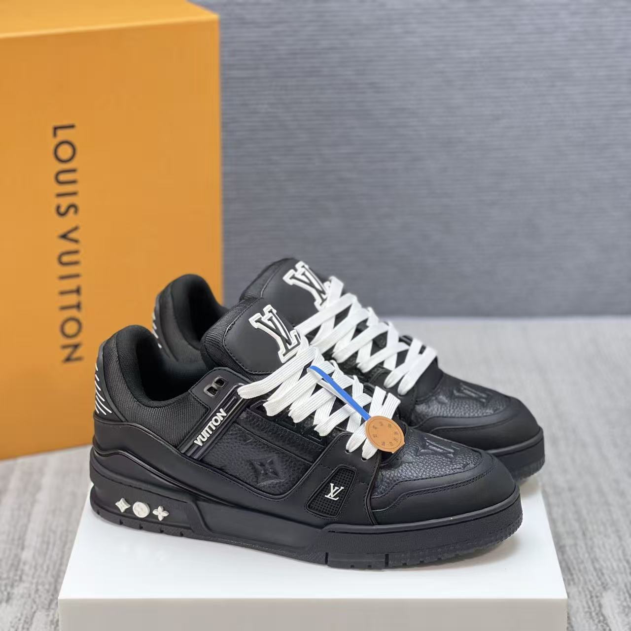 Trainer Black Embossed Monogram -Lebrouges