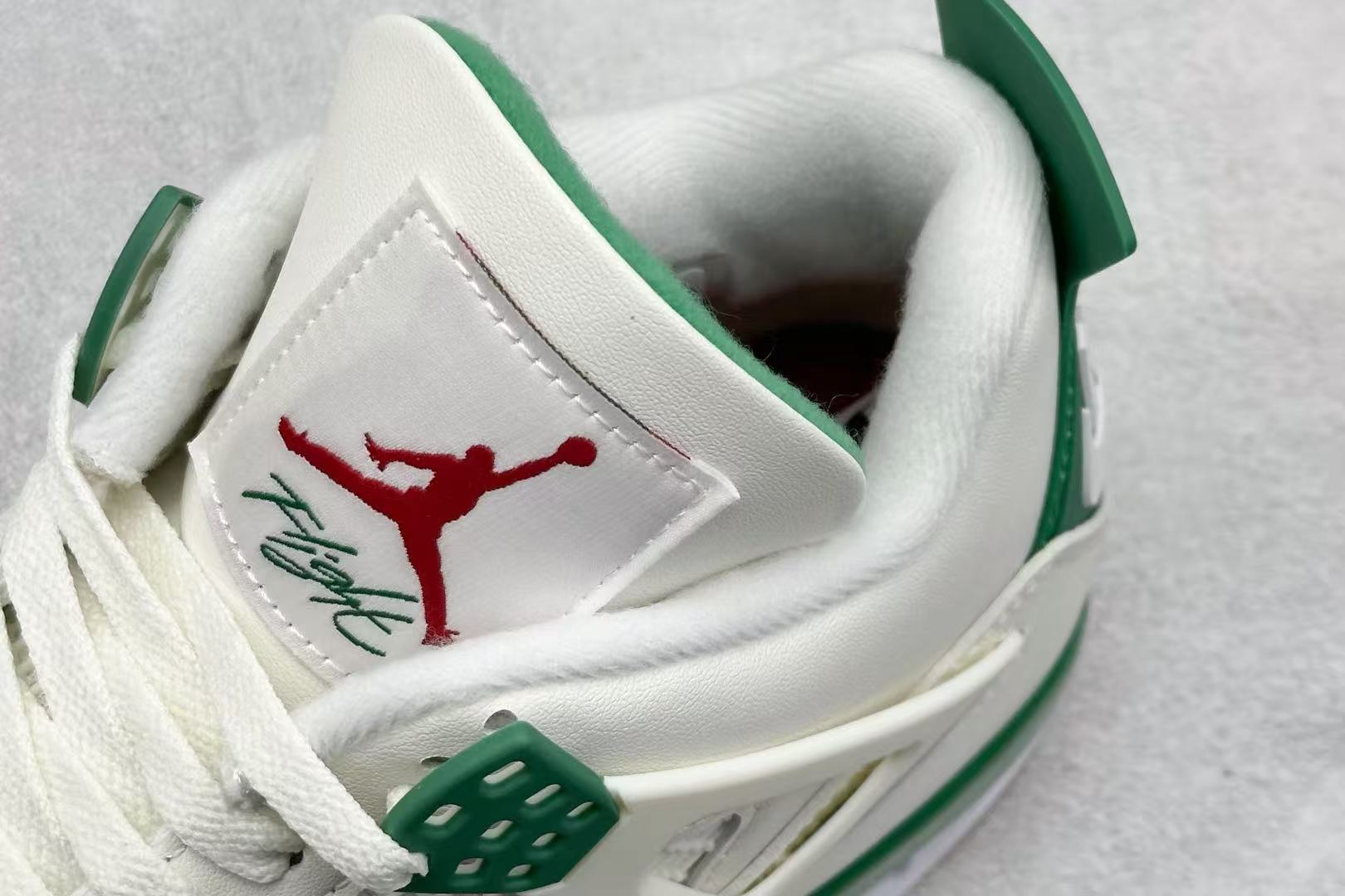 White & Green Mid-Top Basketball Shoes