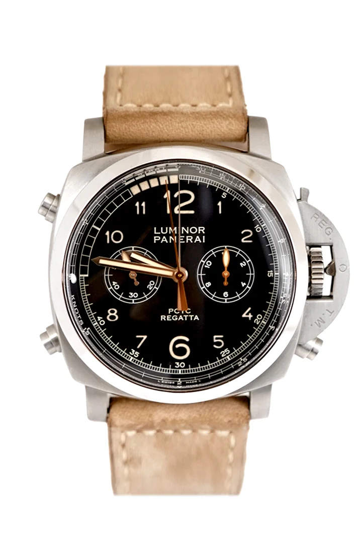 Pre-owned Panerai Luminor 1950 PCYC Regatta 47mm Black Dial Titanium PAM652