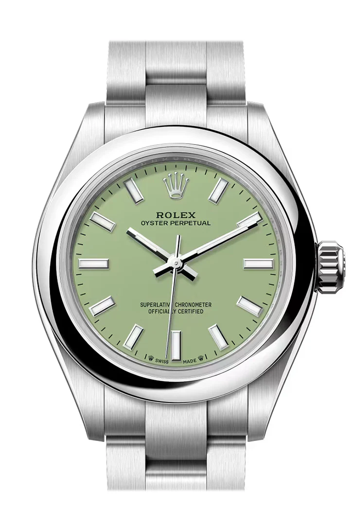 Rolex Oyster Perpetual 28 Pistachio-green Dial Smooth Bezel Watch 276200