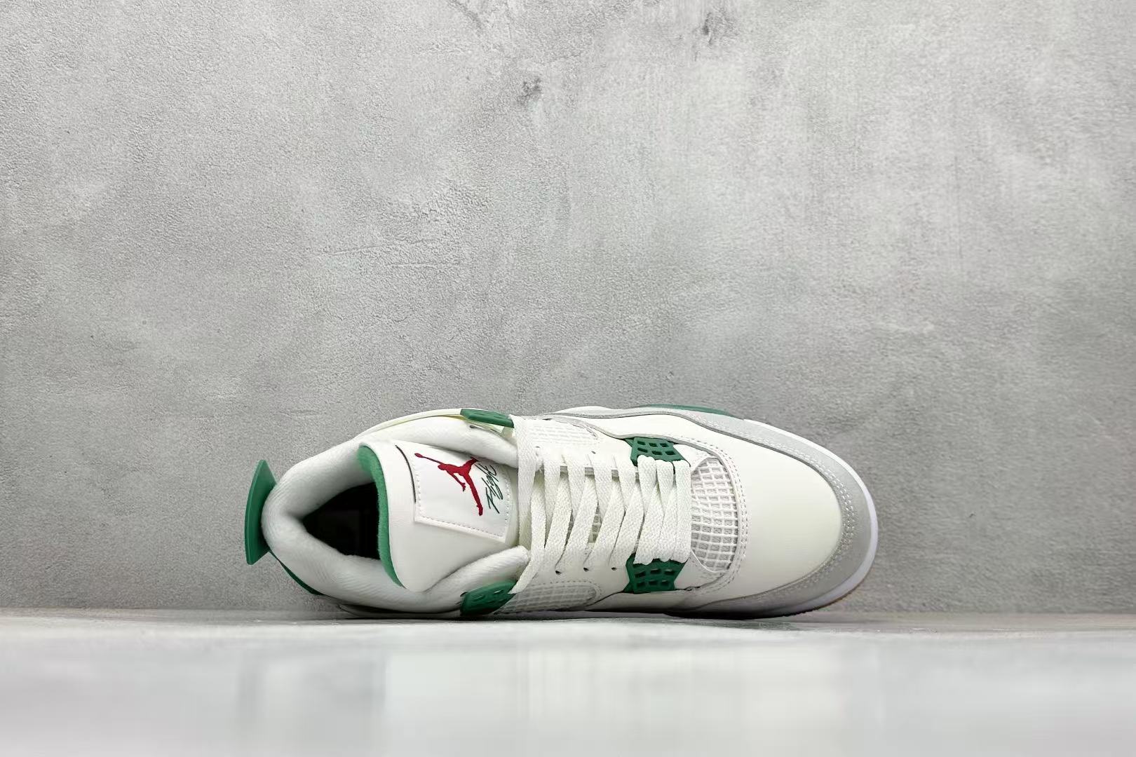 White & Green Mid-Top Basketball Shoes
