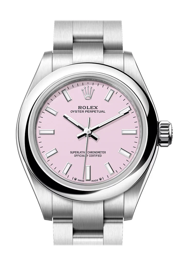 Rolex Oyster Perpetual 28 Candy Pink Dial Smooth Bezel Watch 276200