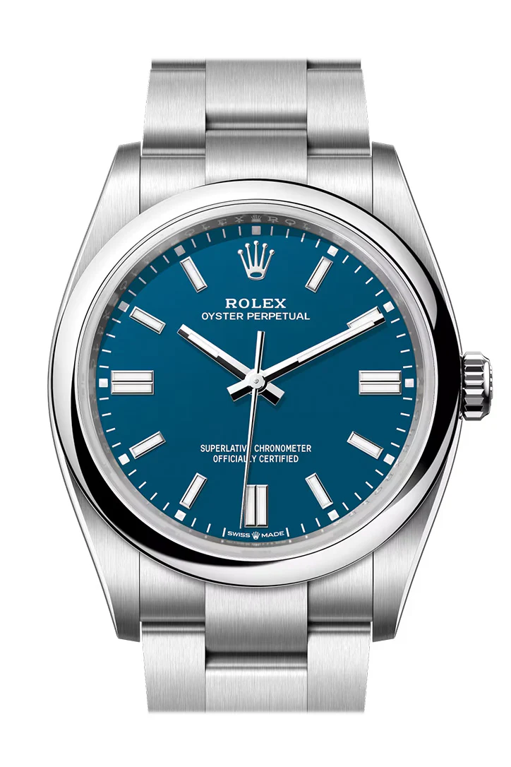 Rolex Oyster Perpetual 36 Blue Dial Smooth Bezel Watch 126000