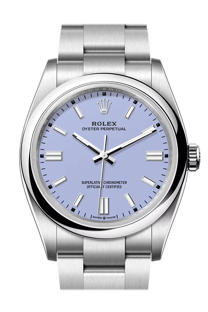 Rolex Oyster Perpetual 36 Lavender Dial Smooth Bezel Watch 126000