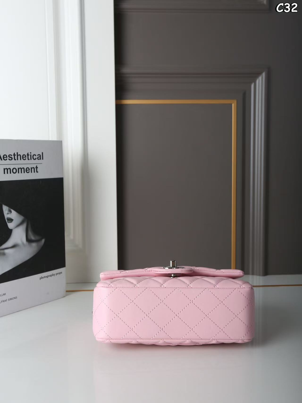 CHANEL Classic Flap CF Silver Hardware – Square Mini Chain Shoulder Bag