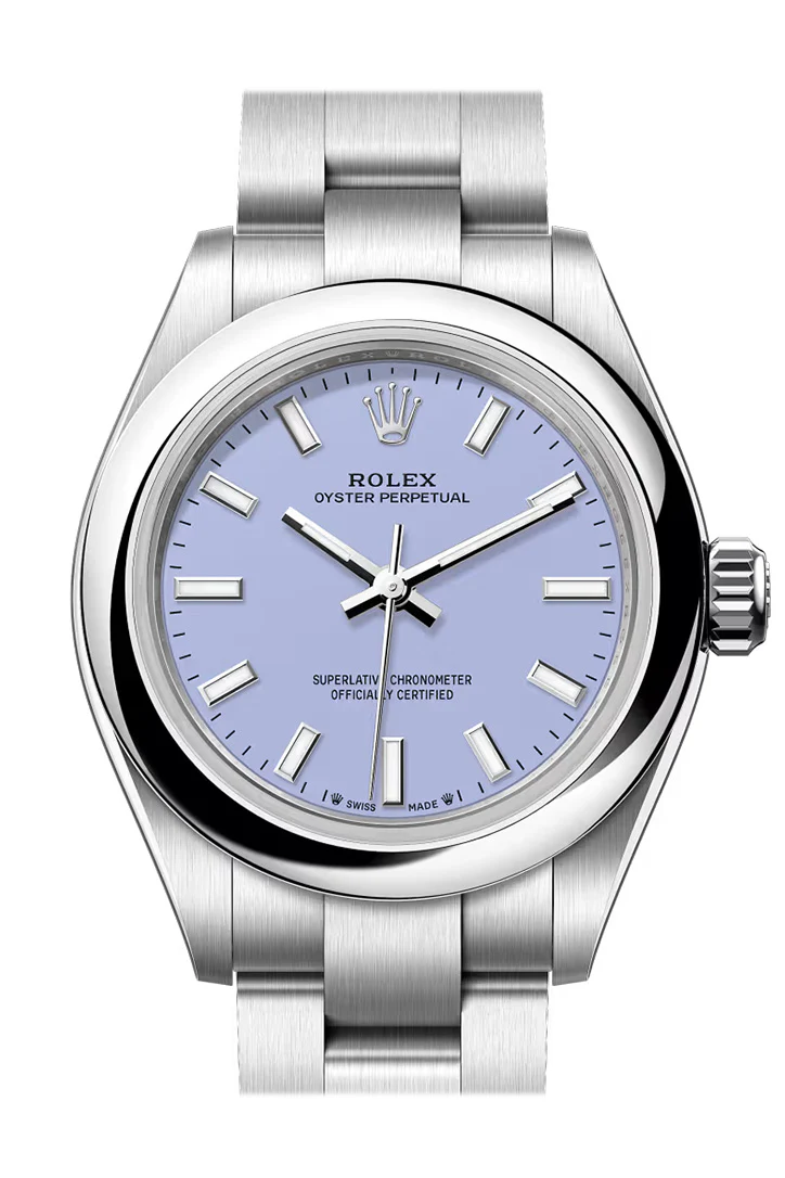 Rolex Oyster Perpetual 28 Lavender Dial Smooth Bezel Watch 276200