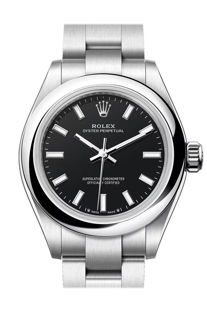 Rolex Oyster Perpetual 28 Black Dial Smooth Bezel Watch 276200