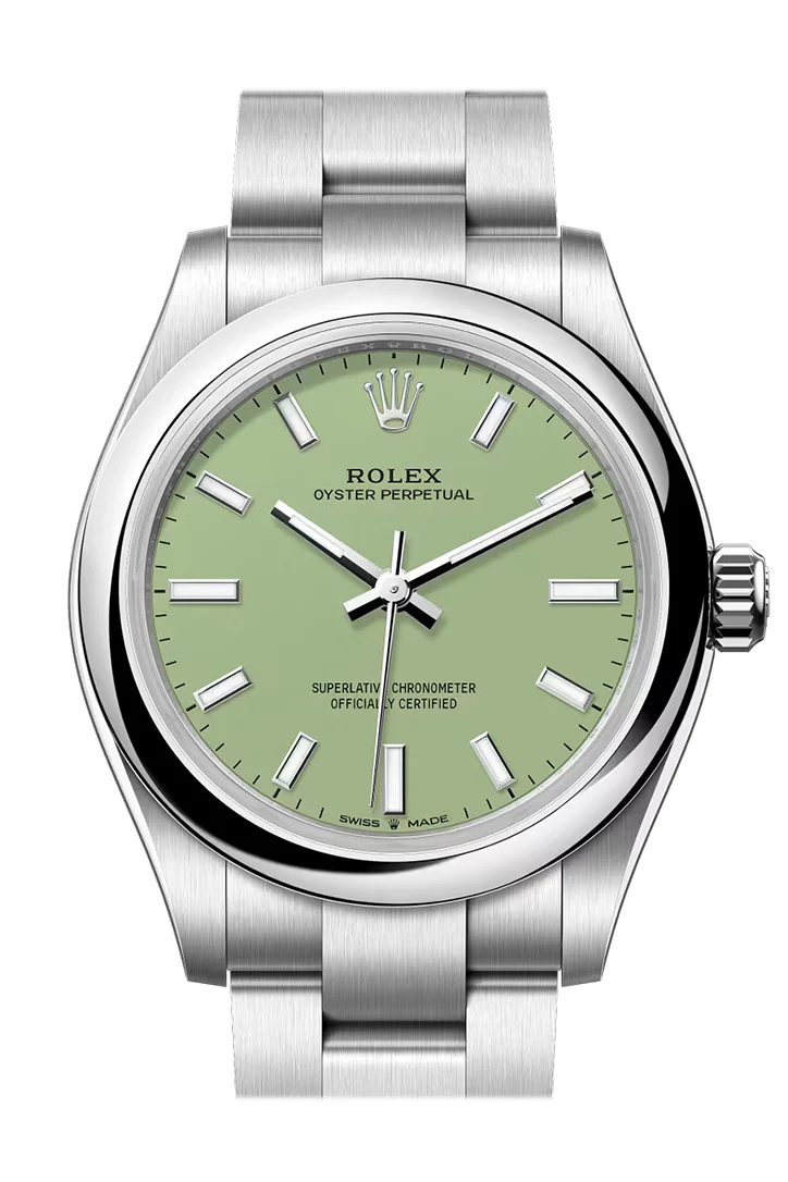 Rolex Oyster Perpetual 31 Pistachio Green Dial Smooth Bezel Watch 277200