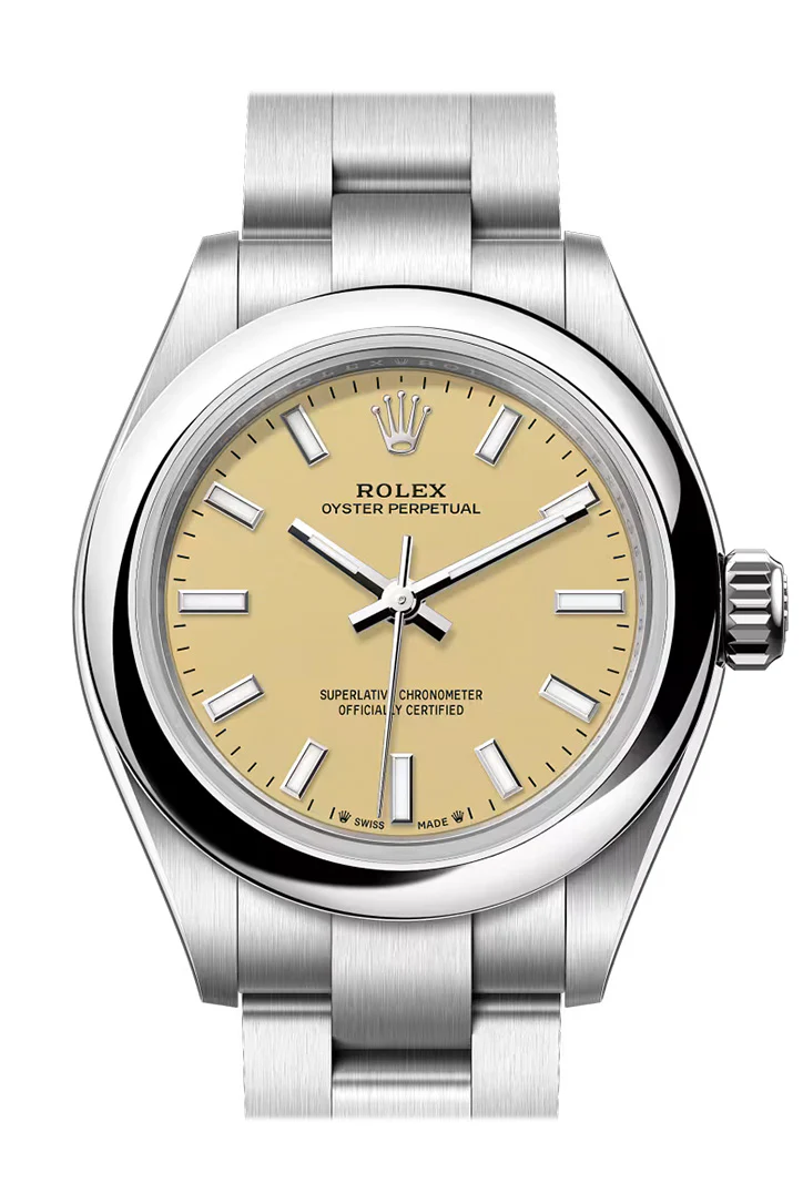 Rolex Oyster Perpetual 28 Beige Dial Smooth Bezel Watch 276200