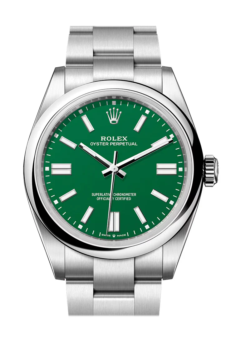 Rolex Oyster Perpetual 41 Green Dial Smooth Bezel Watch 134300