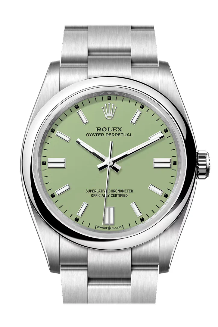 Rolex Oyster Perpetual 36 Pistachio-green Dial Smooth Bezel Watch 126000