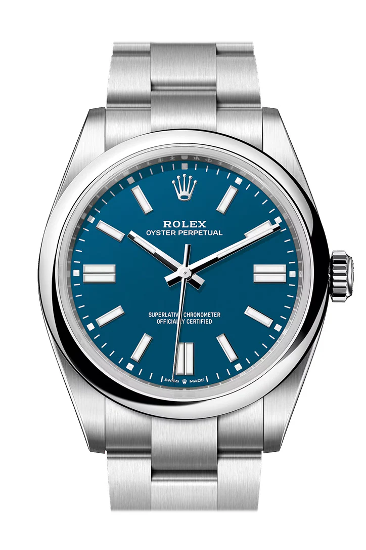 Rolex Oyster Perpetual 41 Blue Dial Smooth Bezel Watch 134300