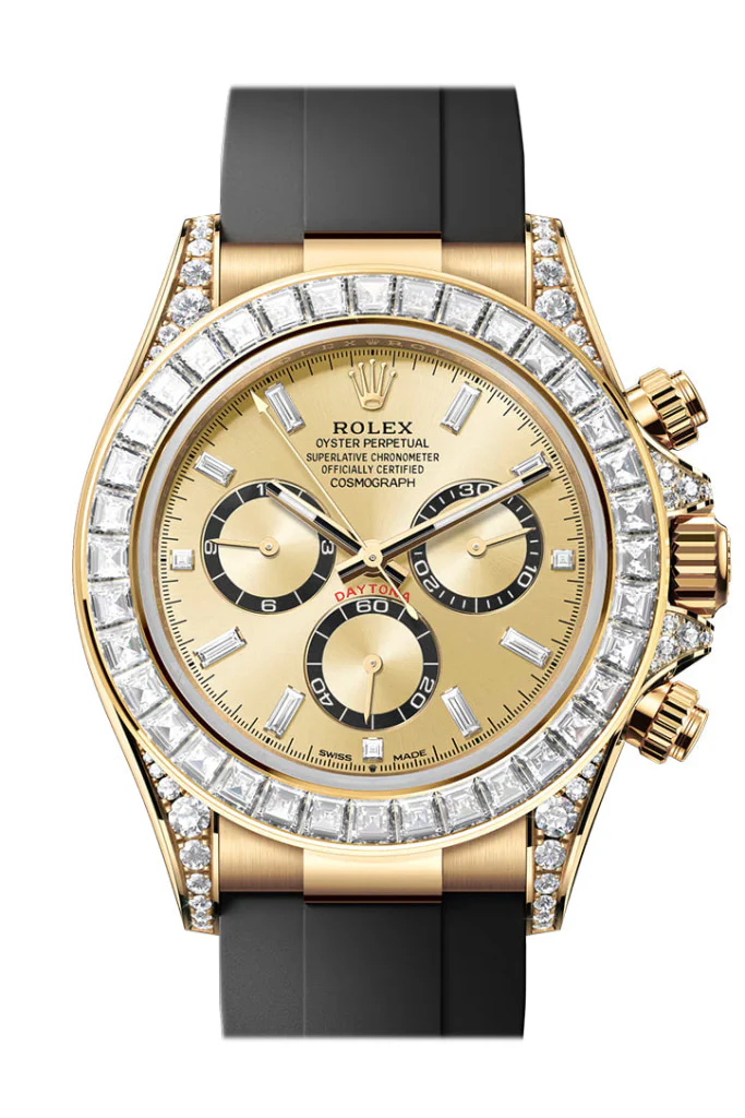 Rolex Daytona Champagne Diamond Dial Diamond Bezel Oysterflex Bracelet Bracelet 126538TBR