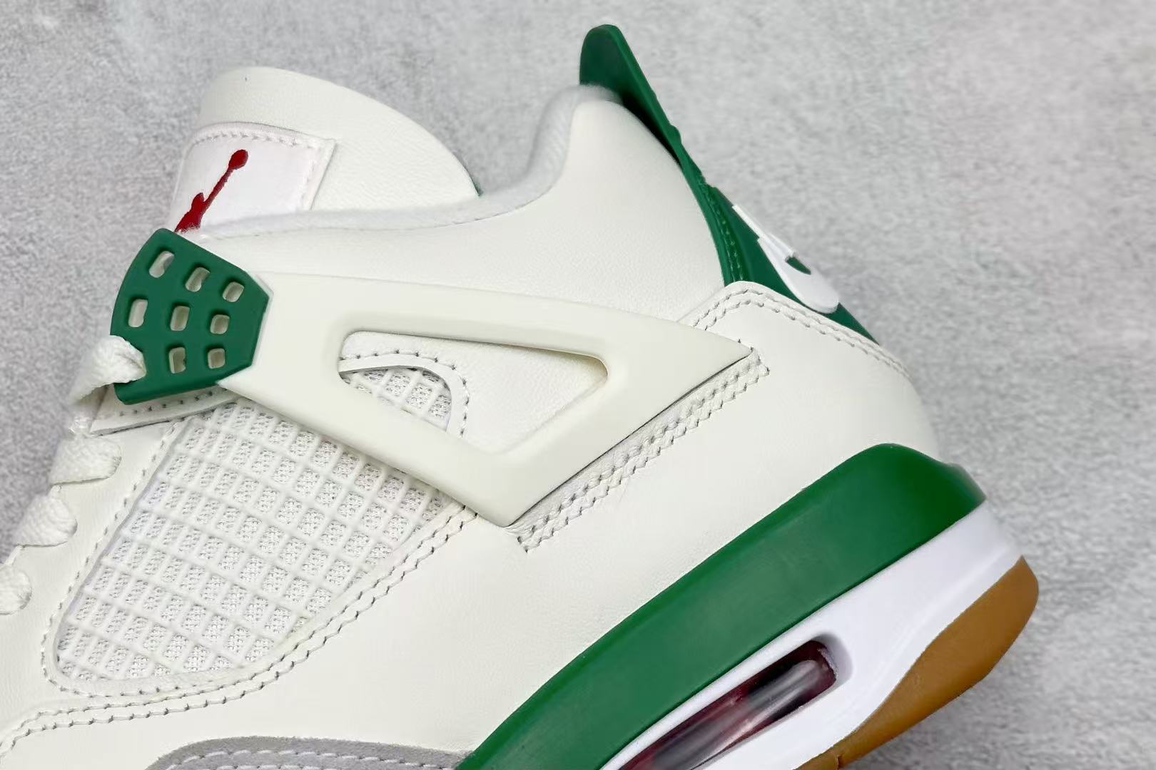 White & Green Mid-Top Basketball Shoes