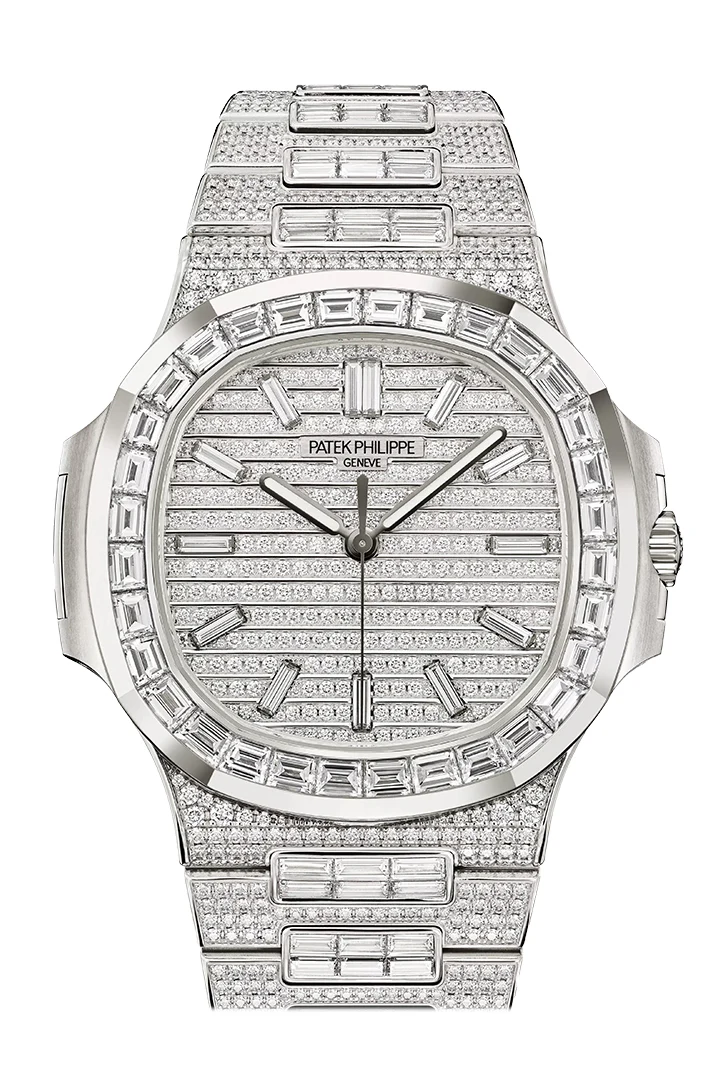 Patek Philippe Nautilus 41 Paved Diamond Dial Paved Diamond White Gold Watch 5811/1460G-001