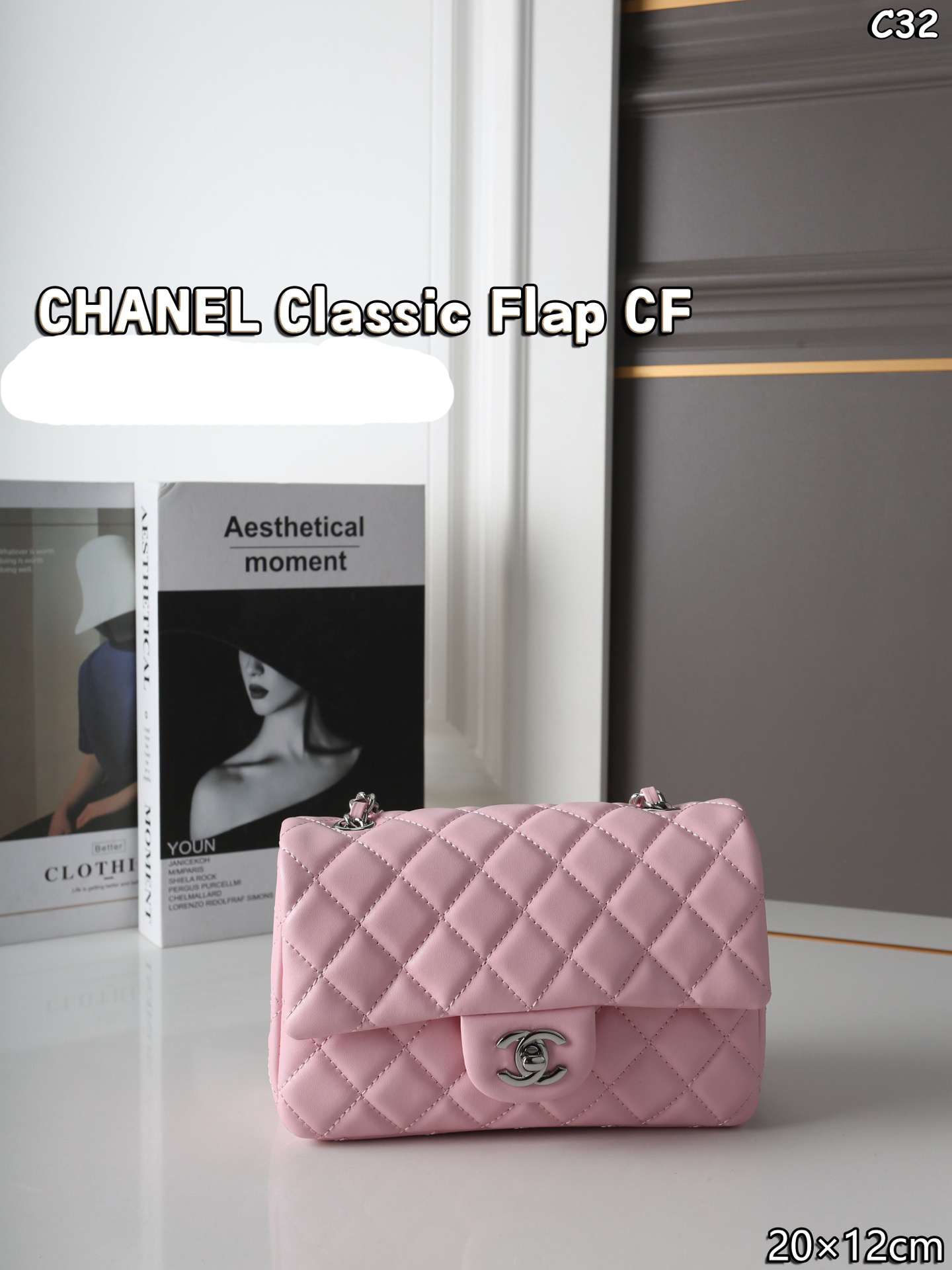 CHANEL Classic Flap CF Silver Hardware – Square Mini Chain Shoulder Bag