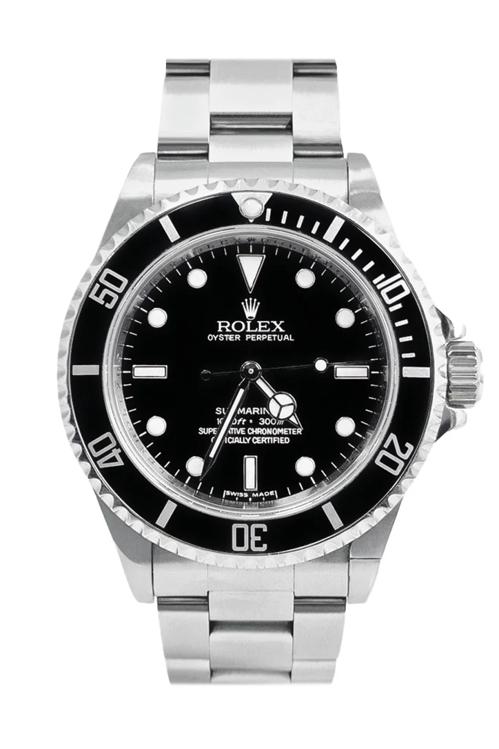 Pre-owned Rolex Submariner 40 Black Dial Stainless Steel Bezel 14060M