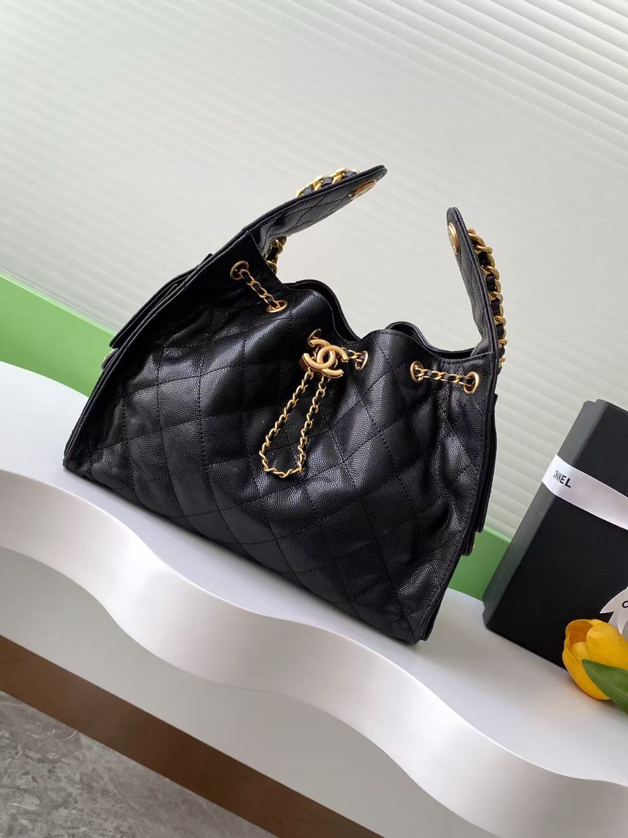 Chanel 25C Grained Calfskin Hobo Bag