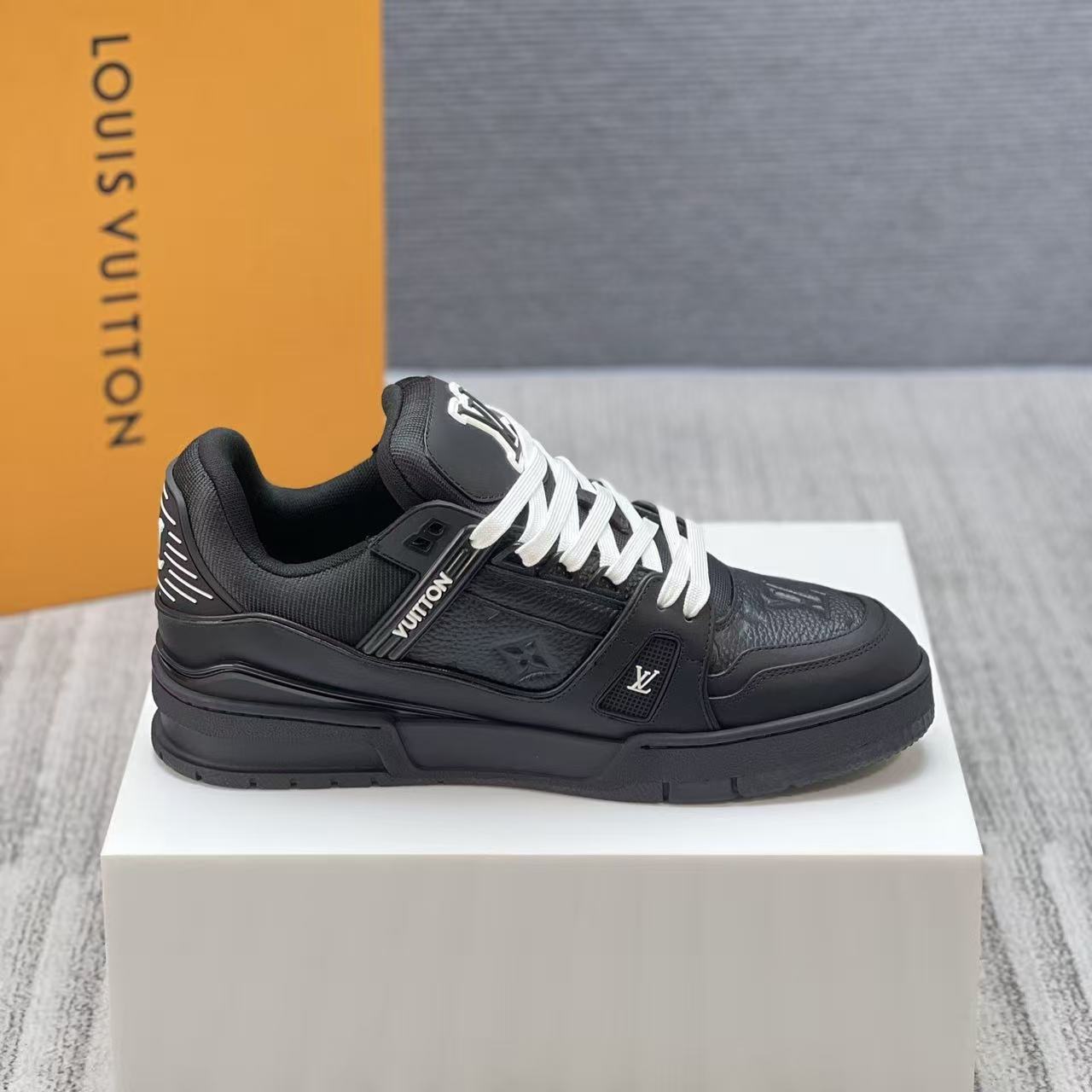 Trainer Black Embossed Monogram -Lebrouges