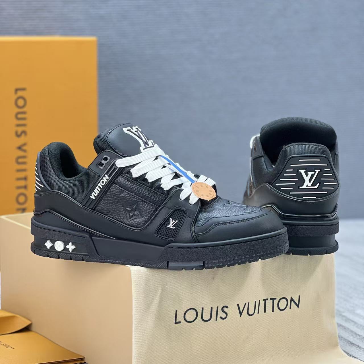 Trainer Black Embossed Monogram -Lebrouges