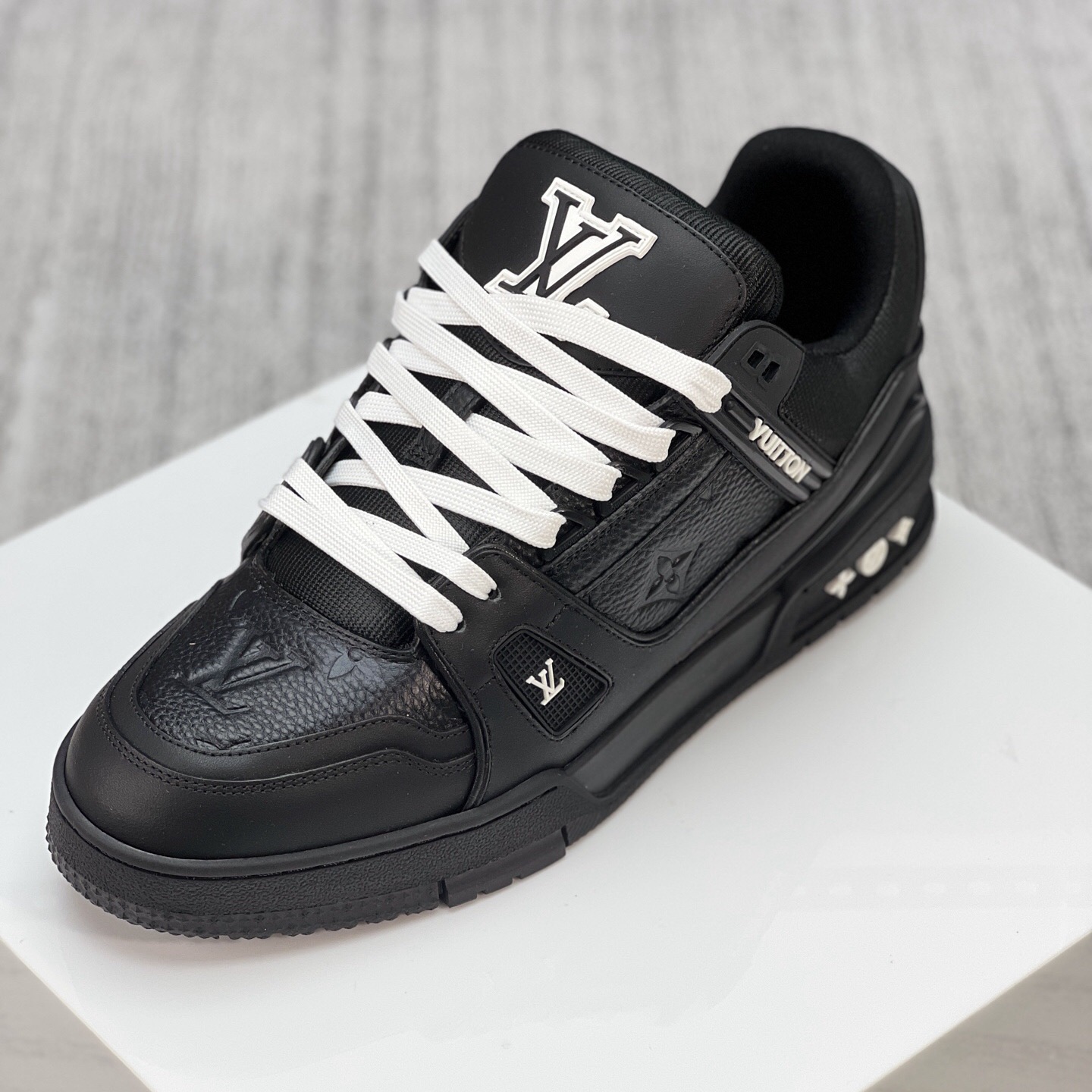 Trainer Black Embossed Monogram -Lebrouges