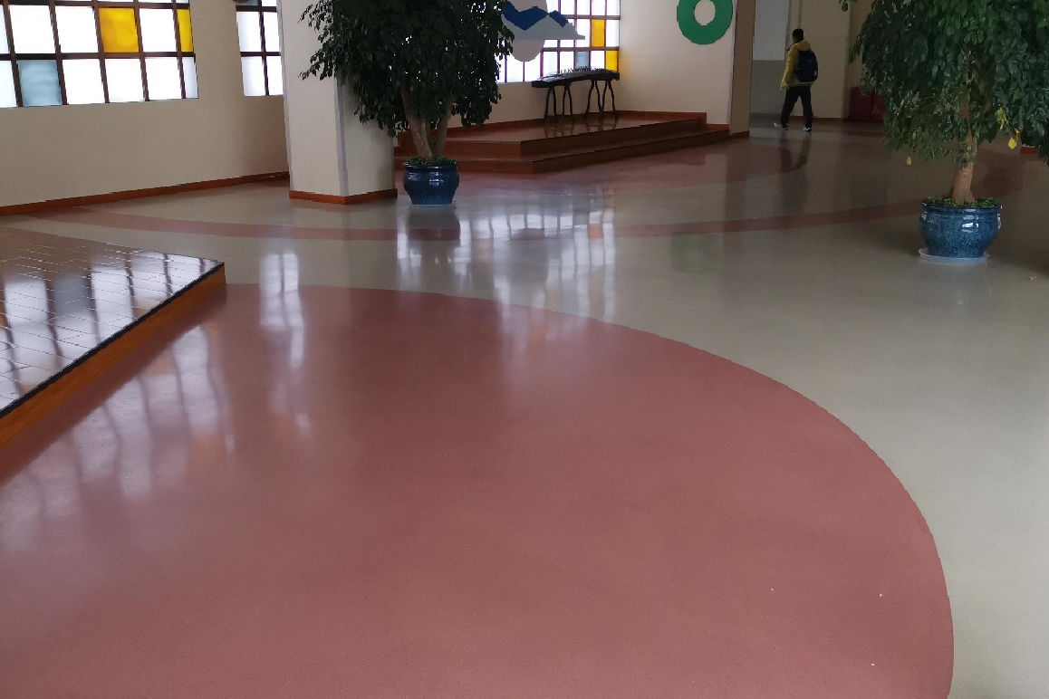 Renovation of Gaoxin Jinhui Primary School - Terrazzo applied directly over existing tiles
