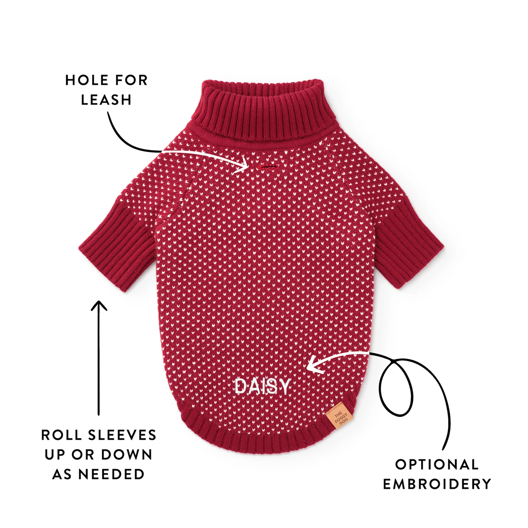 Heart Stitch Dog Sweater