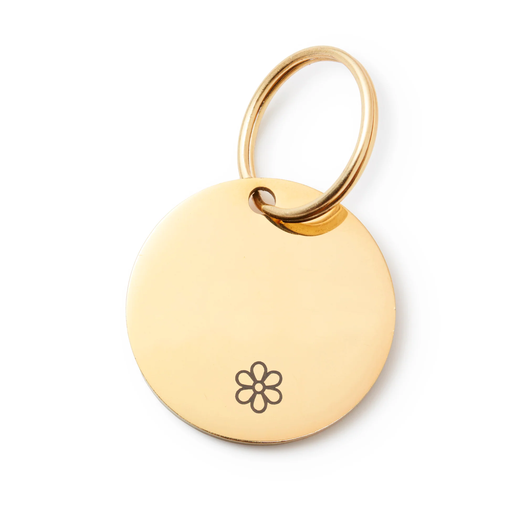 Circle Pet ID Tag: Flower Icon