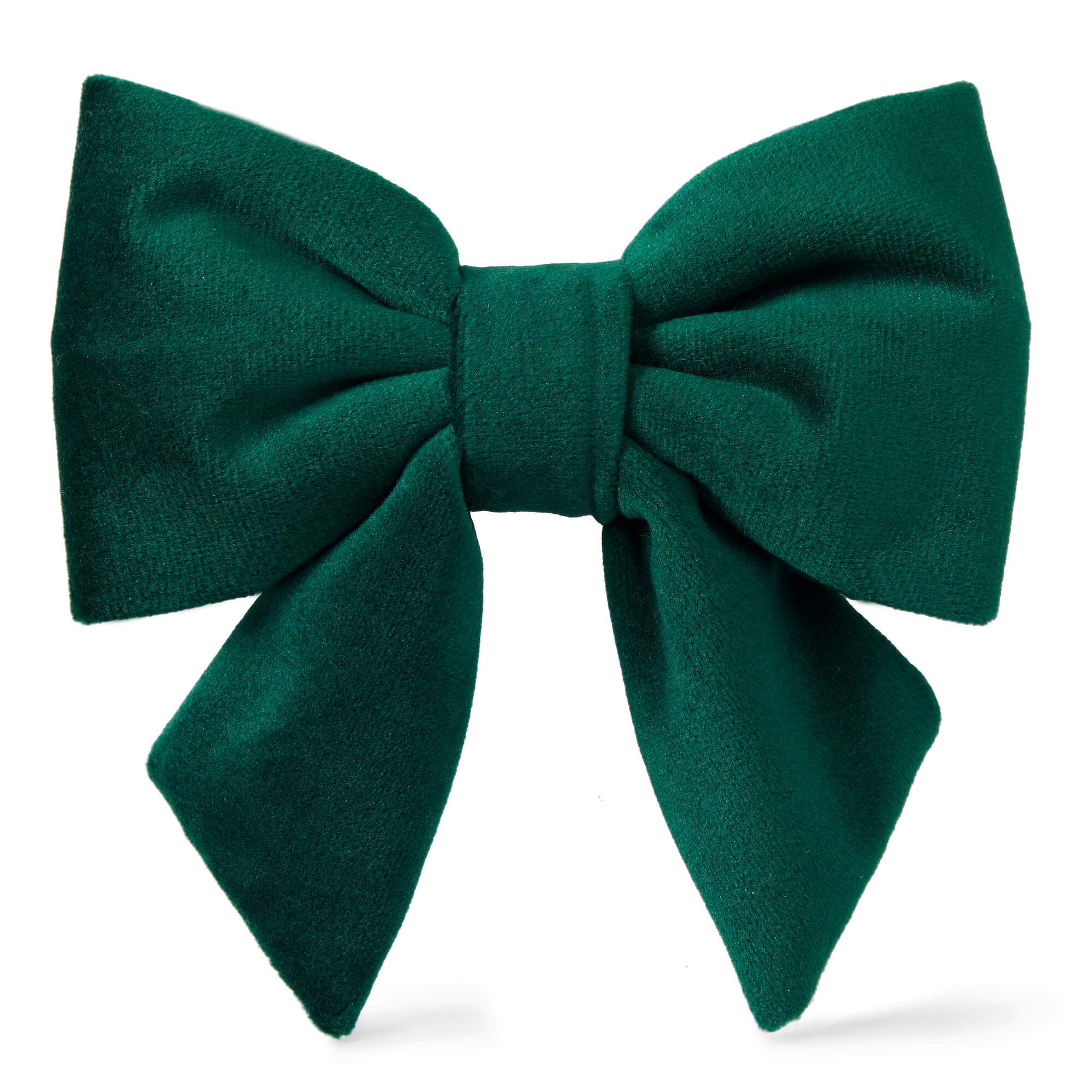 Forest Green Velvet Lady Dog Bow