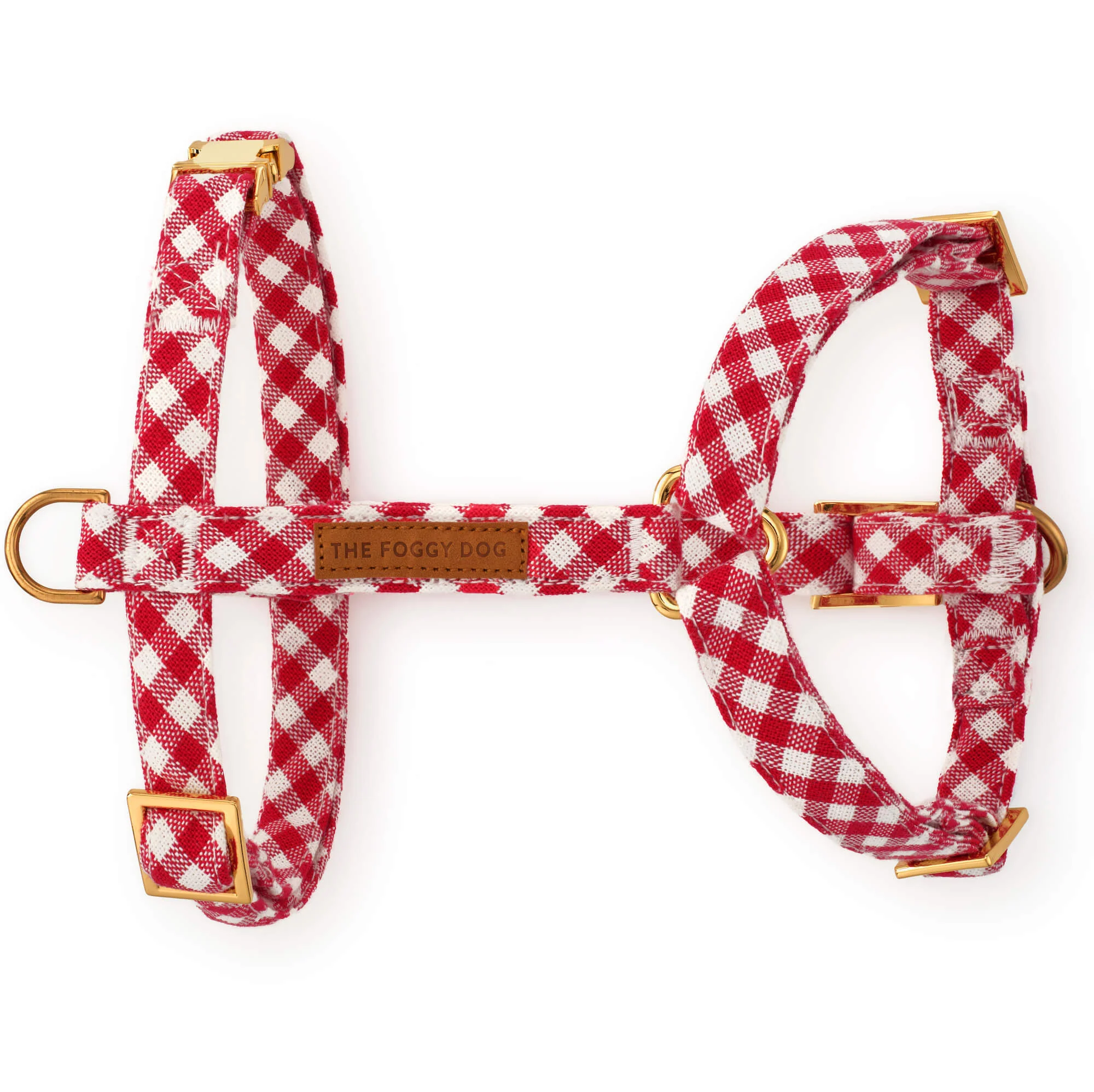 Red Gingham Dog Harness