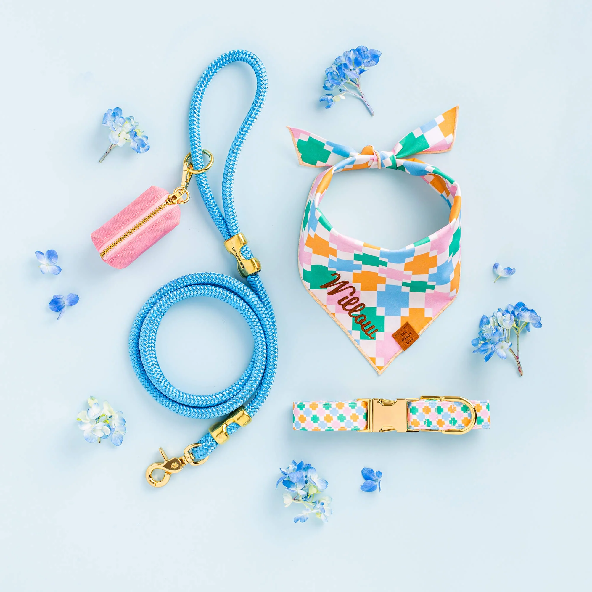 Powder Blue Marine Rope Dog Leash