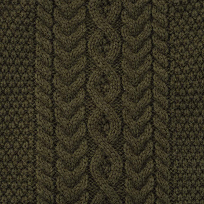 Olive Cable Knit Dog Sweater