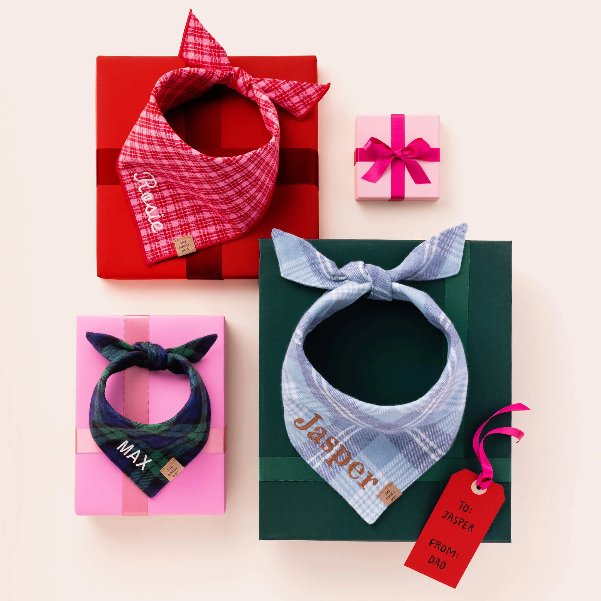 Heather Taylor Home x TFD Katherine Plaid Valentine Dog Bandana