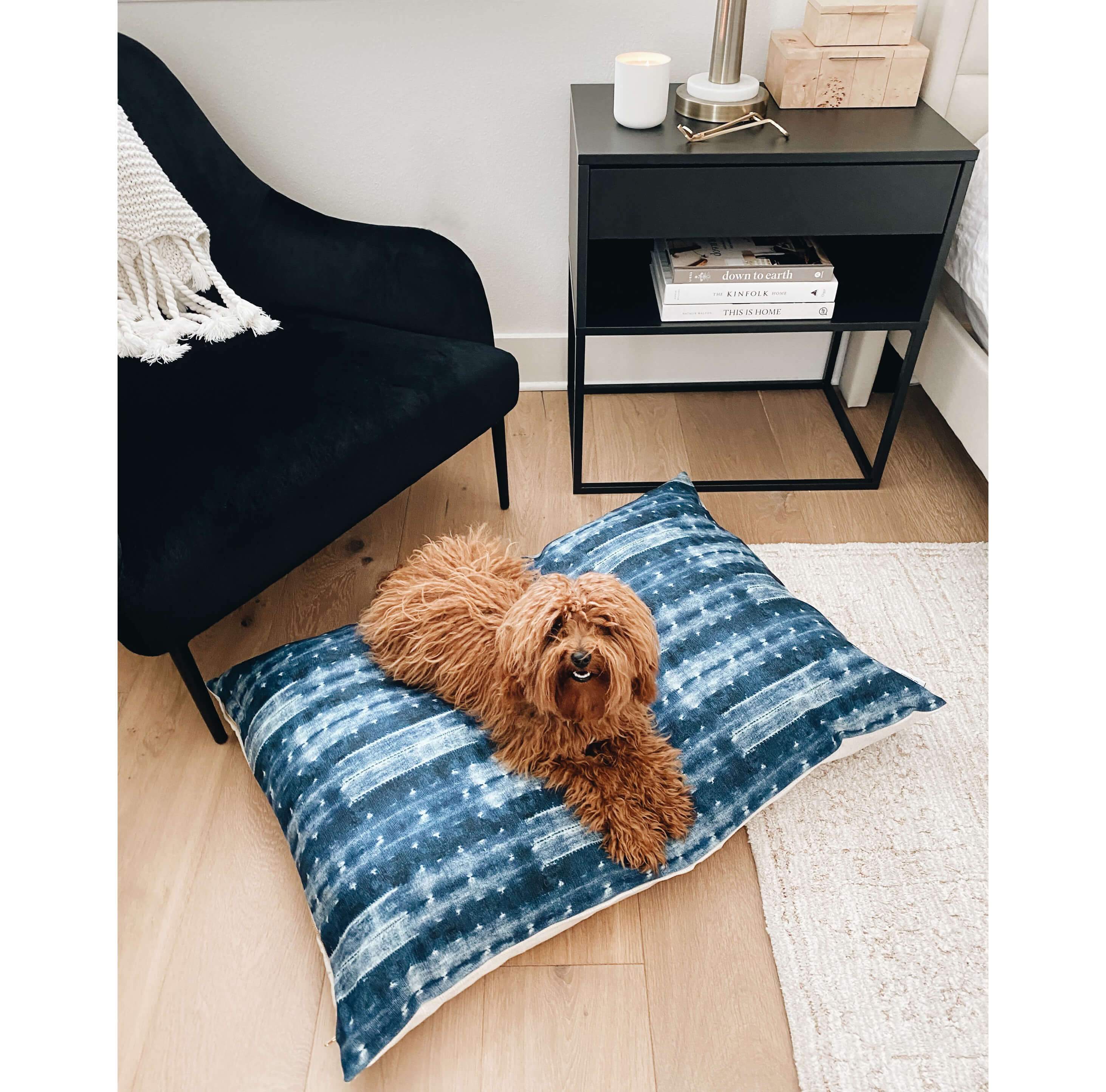 Indigo Mud Cloth Dog Bed
